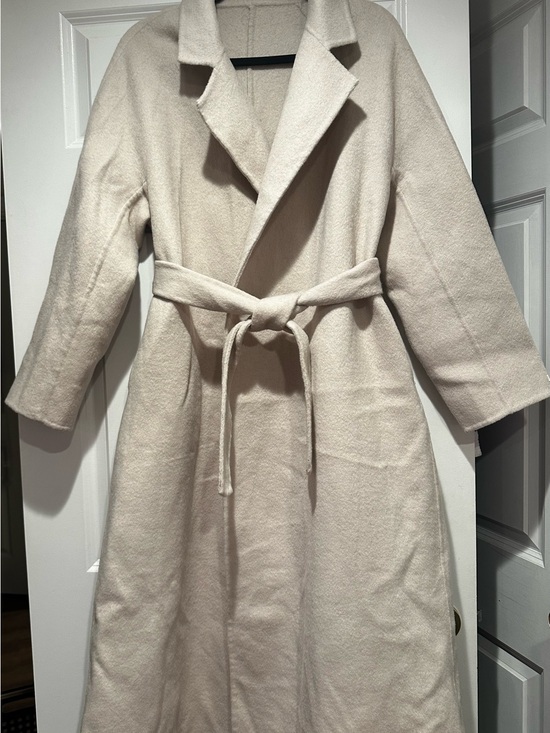 Jackets & Blazers - Wool Wrap Coat - Cream Beige